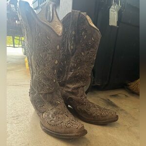 Women’s Corral Inlay Snip Toe Cowboy Boot